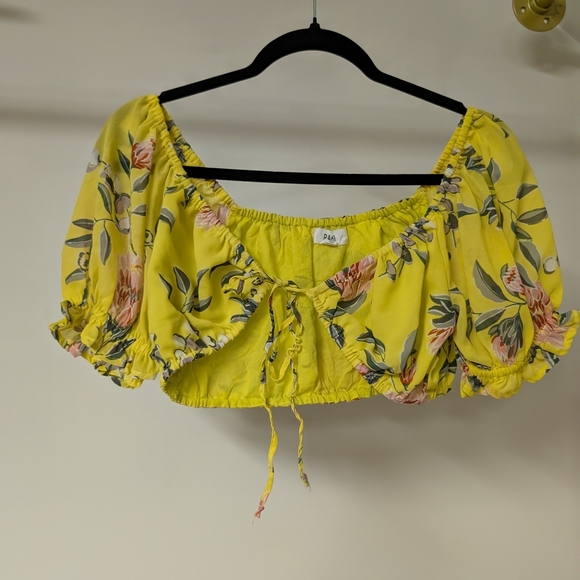 RAHI - Floral Yellow Crop Top - Picture 1 of 3